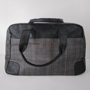 JOHN VARVATOS Designer Weekender Duffle Bag Grey and Black Travel Bag